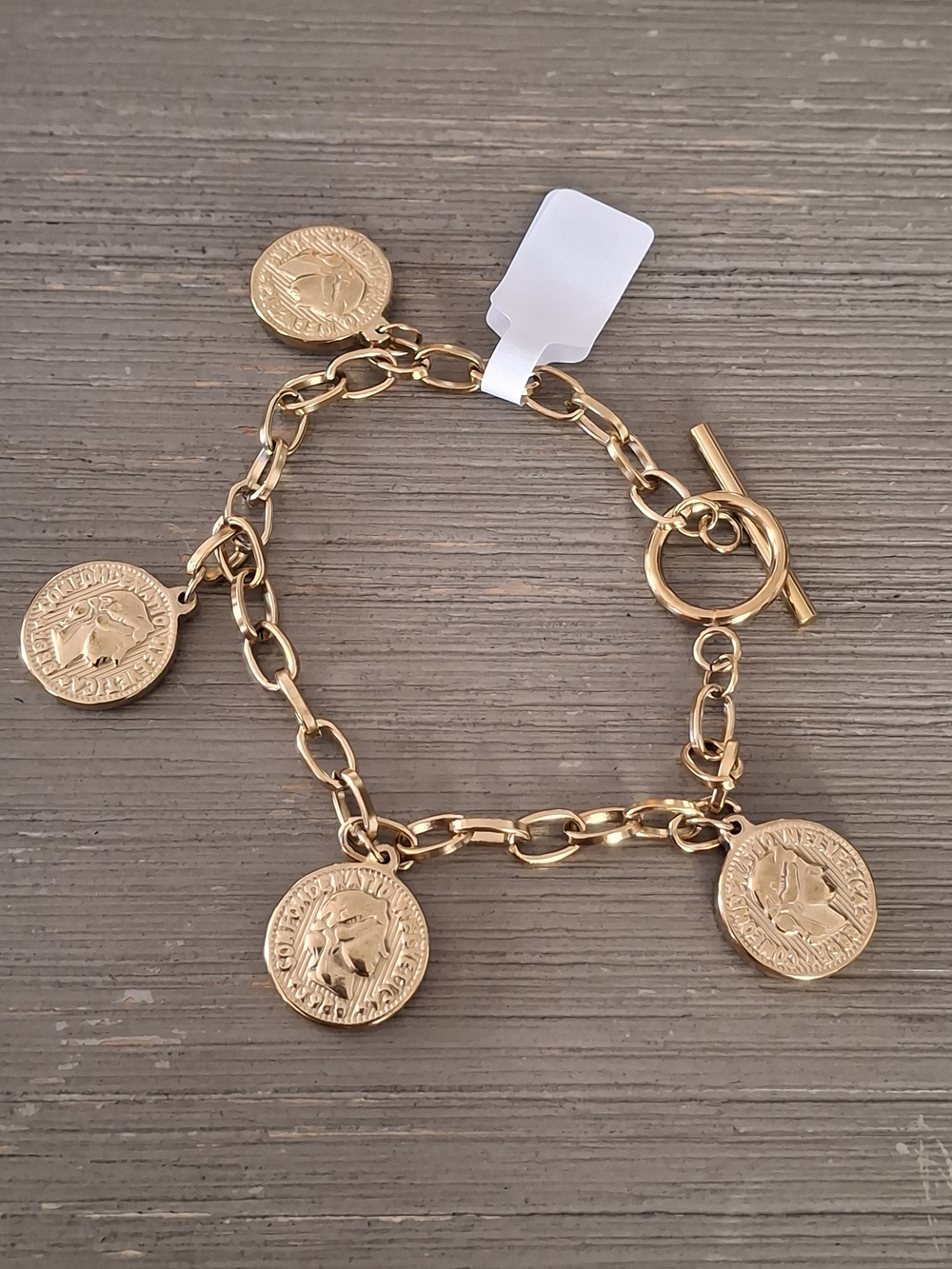 Gold-Tone Coin Charm Bracelet - Women's Jewelry